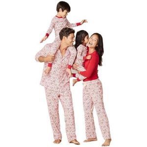 Amazon Essentials Flanellen pyjamabroek voor heren (verkrijgbaar in grote maat), wit bos, maat XL
