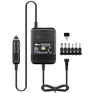 Goobay 53439 universele schakelvoeding, 12 V en 24 V, 2000 mA met 1,5 V/3 V/4,5 V/6 V/7,5 V/9 V/12 V, incl. 6 adapters