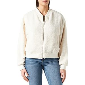 Urban Classics Oversize bomberjack van sherpa voor dames, wit zand