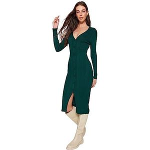 Trendyol Robe ajustée en tricot pour femme, eméraude, S