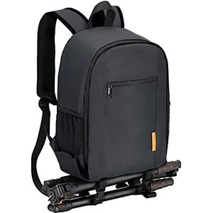 TARION Camerarugzak, kleine spiegelreflex, fotorugzak, waterdicht, cameratas, licht en compact, met regenhoes, zwart