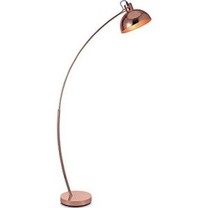 Versanora Staande lamp Arco metalen boog vloerlamp staande lamp lampenkap rose goud VN-L00025-EU