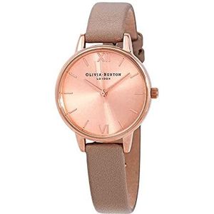 Olivia Burton Dameshorloge, kwarts, analoog, Japans, kunststof armband, OB16MD88, Rose Gold., strap