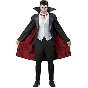 Smiffys Dracula Monster kostuum voor heren, zwart, wit en rood, maat M 96,5 - 101,6 cm, 51627