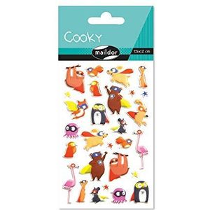 Maildor CY112C – 1 zak met 3D-stickers, 1 vel, 7,5 x 12 cm, superheldendieren (28 stickers)