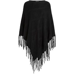 APART Fashion Poncho en tricot pour femme, Noir, 46