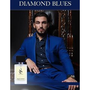 Diamond Blues de Sangado, parfum voor heren, 8-10 uur, langdurig, luxe geur, varen, Franse essences, extra geconcentreerd (eau de parfum), mannelijk, verleider, 50 ml spray