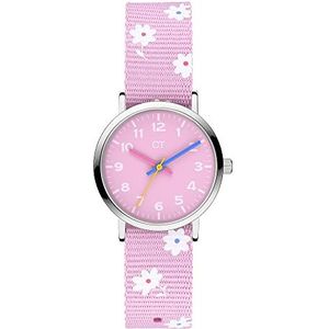 Cool Time Kinderhorloge met nylon armband, roze, riem, Roze, riemen