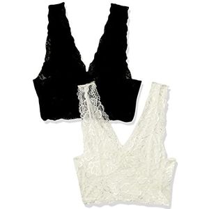 Cream GlazeCR dames onderhemd top 2-pack zwart wit S, Zwart/Wit