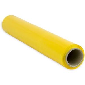 OFITURIA Verpakkingsfolie 50 cm breed en rekbaar tot 300 meter lengte - Handmatige elastische folierol voor industriële verpakking (geel, 1)