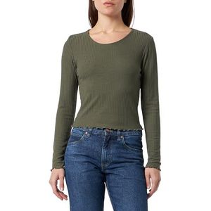 ONLY Onlemma L/S O-hals Short Top Noos Jrs T-shirt met lange mouwen voor dames, Druivenblad