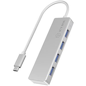 ICY BOX 60437 USB-C hub met 4 x USB 3.0 zilver/wit 60437 zilver