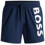 BOSS Octopus Zwemshorts voor heren van functionele stof met logoprint, Navy413