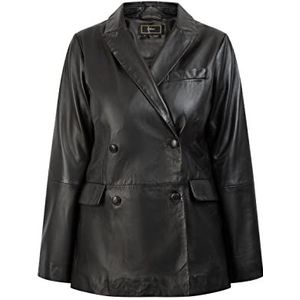 faina Leren blazer voor dames, leer, 1 stuk, zwart.