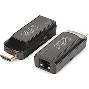 DIGITUS DS-55203 HDMI Extender - Full HD 1080p 60Hz - 50m via LAN-kabel - Kit: zender en ontvanger - HDCP 1.2a, LPCM Audio