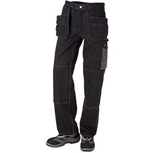 J.A.K. 920451096 Serie 9204 65% polyester/35% katoenen broek met hangende zakken, zwart/grijs, 54 R (38/32) maat, Zwart/Grijs