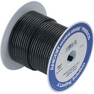 Ancor Elektrische accukabel van vertind koper in marinekwaliteit 111005 (8 gauge, zwart, 15,2 m)