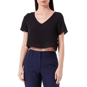 Noisy may Nmclara S/S V-hals top S* dames T-shirt, zwart.