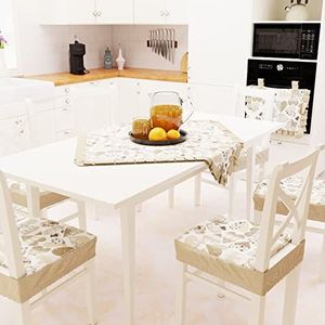 PETTI Artigiani Italiani - Tafelopzetstuk, modern tafelmidden, middenstuk voor keuken en woonkamer, 1 middenstuk van katoen 90 x 90 cm, hartvormige beige, 100% gemaakt in Italië
