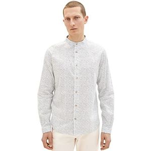 TOM TAILOR Herenhemd 31281 - Offwhite, M, 31281 - offwhite bladstructuur