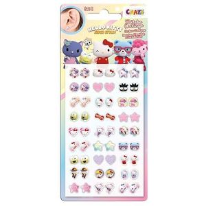 CRAZE Sticker Earrings Hello Kitty 54 stuks oorbellen stickers met Hello Kitty motieven en karakters, 2 verschillende oorbelsets