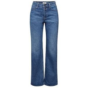 ESPRIT Jeans met stretch, Cropped en Flare, Blue Medium Washed, 24W / 34L, blauw medium gewassen