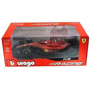 BBURAGO -BBURAGO-1/18 FERRARI-2022 Formule 1-met helm #Leclerc-Nieuwigheid FA 2022-miniatuurauto voor kinderen - schaalreproductie, 16811L