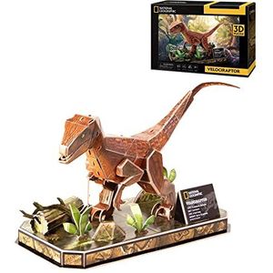 partytown National Geographic 3D-puzzel, velociraptor, dinosauruspuzzel, 3D-puzzel voor kinderen van 8 jaar, dinosauruspuzzel, dinosaurusspellen