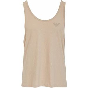 Emporio Armani Superslim linnen mix tanktop heren zandgeel M, zandgeel