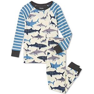 Hatley Organic Cotton Raglan Sleeve pyjamaset voor jongens, Shark School