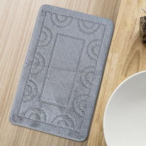 Comart Nicole Tapis pour salle de bain, tissu synthétique, fond antidérapant, gris, 50 x 80 cm