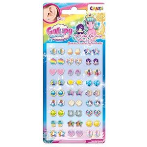 CRAZE Sticker Earrings Galupy Mermaid zelfklevende oorbellen voor meisjes, 54 eenhoorn-oorbelstickers, zeemeermin, kindersieraden, kindersieraden