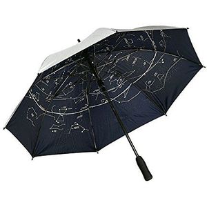eBuyGB Tweekleurige paraplu met schuimrubberen handvat van nylon en melkwegstelsel, stormbescherming, 82 cm, zilver., zilver., 82 cm, Paraplu met stok