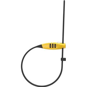 ABUS Combiflex TravelGuard kabelslot voor het vastzetten van helm, kinderwagen, ski's en bagage, kabellengte 45 cm, met cijfercode, geel