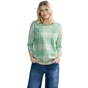 Cecil B302695 Gebreide damestrui geruit, Celery Green Melange