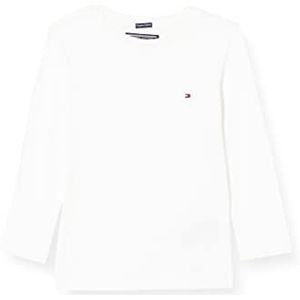 Tommy Hilfiger Basic CN Knit L/S T-shirt voor jongens, Wit (Helder Wit 123)