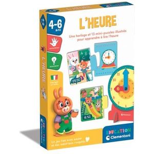 Clementoni De tijd | Bevat 1 klok, 13 mini-puzzels en 1 gids. | 4 jaar | 52792, meerkleurig