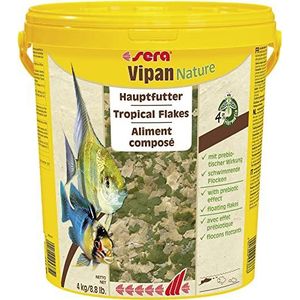 sera Vipan Nature Grote vlok 21 liter (4 kg) - XL-hoofdvoer met 4% insectenmeel en prebiotisch effect - vlokkenvoer voor aquaria - visvoer met hoge waarde, dus minder algen