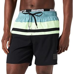 PUMA Heritage Stripe Mid Shorts heren boardshorts (1-Pack), Mineral Blue Combo, S