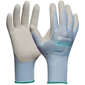 Gebol Upcycled Sensitive - Duurzame werkhandschoenen van gerecycled kunststof - optimaal vingertopgevoel - met natuurlijke rubberen coating - voor dames - maat XXS (maat 5) - blauw
