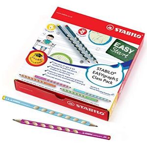 STABILO EASYgraph S Classpack potloden, 48 stuks, 8 linkshandigen en 40 rechtshandigen HB