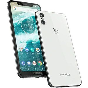 Motorola One 5,9 inch Android One Smartphone 19:9 verhouding 19:9 Dual Camera, 13 MP, 4 GB RAM, 64 GB, Dual SIM, Wit [Spaanse versie]