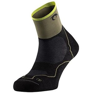 Lurbel Uitdaging, trailrunning-sokken, anti-blaren, anti-geur, ademende bergsokken, uniseks., zwart/groen