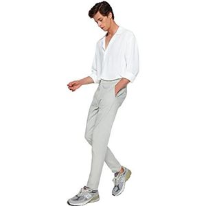 Trendyol Carotte pour homme, taille normale, jambe droite, pantalon, gris, 72