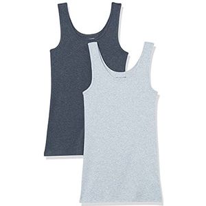 Amazon Essentials Damestanktop, slim fit, 2 stuks, lichtgrijs gemêleerd/antraciet gemêleerd, maat XXL