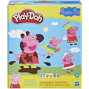 Play-Doh Peppa Pig Stijl met 9 niet-giftige boetseerklei potjes, 11 accessoires, kinderspeelgoed, vanaf 3 jaar