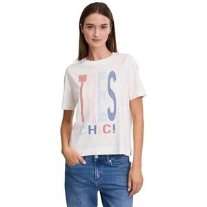 Cartoon T-shirt pour femme, Patch crème/rose, 36