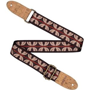 CASCHA Veganistische ukelele riem, etnische rode strepen, verstelbare en comfortabele ukelele-riem van milieuvriendelijke materialen, duurzaam en elegant,