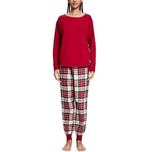 ESPRIT Geruite flanellen pyjama set, Rood 3.