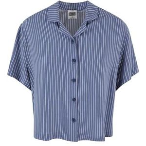 Urban Classics Resort Viscose T-shirt voor dames, T-shirt voor dames, Vintage blauwe strepen